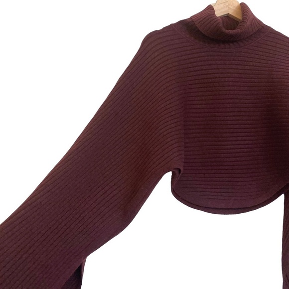 FREE PEOPLE Billie Mock Ribbed Crop Pullover Sweater - Picture 7 of 9